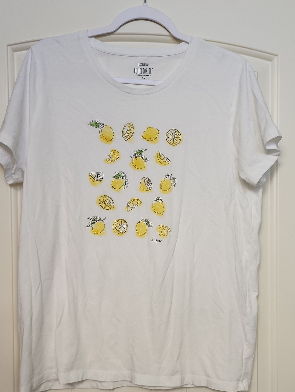 J. Crew White T-Shirt with Yellow Lemon Graphic